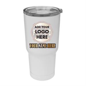 Custom 20 oz White Stainless Steel Tumbler - Custom Logo