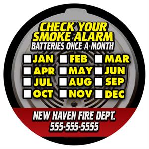 Custom 3^ Circle Smoke Alarm Checklist Magnet