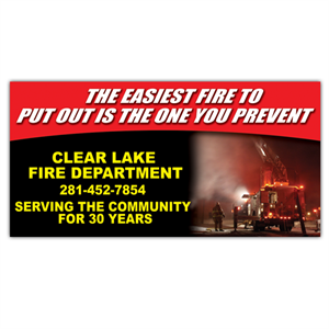 Custom 4' x 2' Banner - Prevent Fires