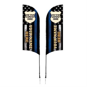 Custom 9 Ft. Sail Flag - Flag Blue Line - 2 Side Print