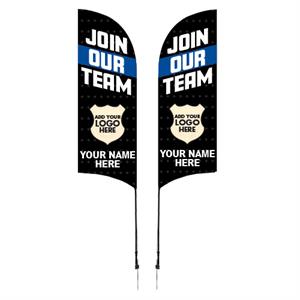 Custom 9 ft. Sail Flag - Join Our Team - 2 Side Imprint