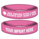 Custom Awareness Bands Pink - See Smoke Message