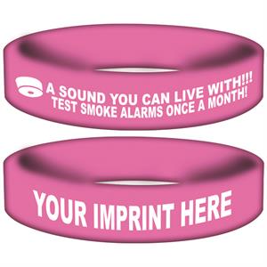 Custom Awareness Bands Pink - Smoke Alarm Message