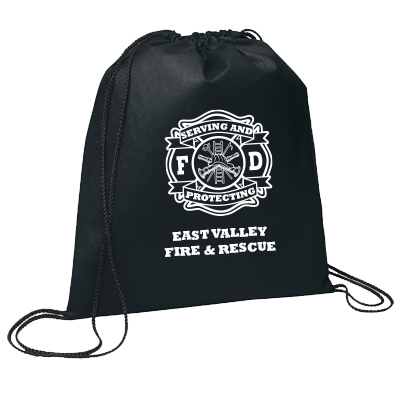 Custom Black Cinch Backpack w/ Serve & Protect
