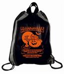 Custom Black Drawstring Backpacks/Pumpkin