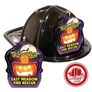 Custom Black Fire Hat - Pumpkin Halloween Design