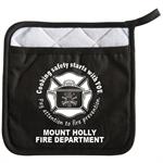 Custom Black Fire Safety Pot Holder w/ Pocket - 2023 Theme