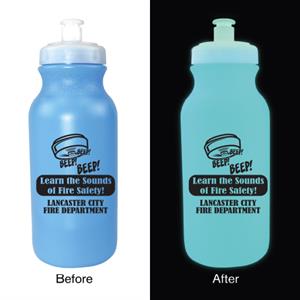 Custom Blue 20oz Glow Bike Bottle - Theme
