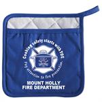 Custom Blue Fire Safety Pot Holder w/ Pocket - 2023 Theme