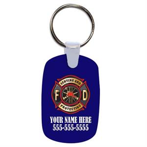 Custom Blue Key Chain w/ Maltese Cross Design