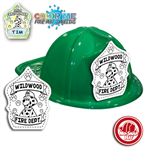 Custom Color Me Cappy Shield on Green Fire Hat