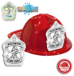 Custom Color Me Cappy Shield on Red Fire Hat