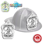 Custom Color Me Cappy Shield on White Fire Hat