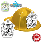 Custom Color Me Cappy Shield on Yellow Fire Hat