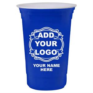 Custom Double Wall Reusable Party Cup - Blue