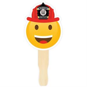 Custom Emojii Firefighter Hand Fan - Custom Logo