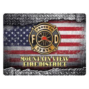 Custom Fabric Mouse Pad - Diamond Plate Flag Design