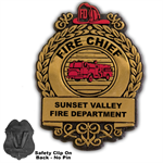 Custom Fire Chief w/ Fire Truck Plastic Badge