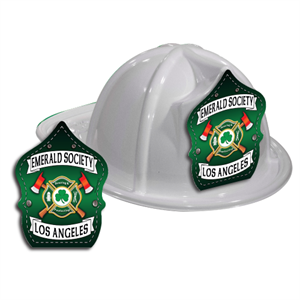 Custom Fire Hat - White - St. Patty's  Shield