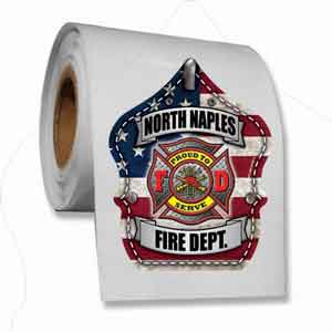 Custom Fire Hat Shield Sticker - American Flag