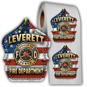Custom Fire Hat Shield Sticker - American Flag