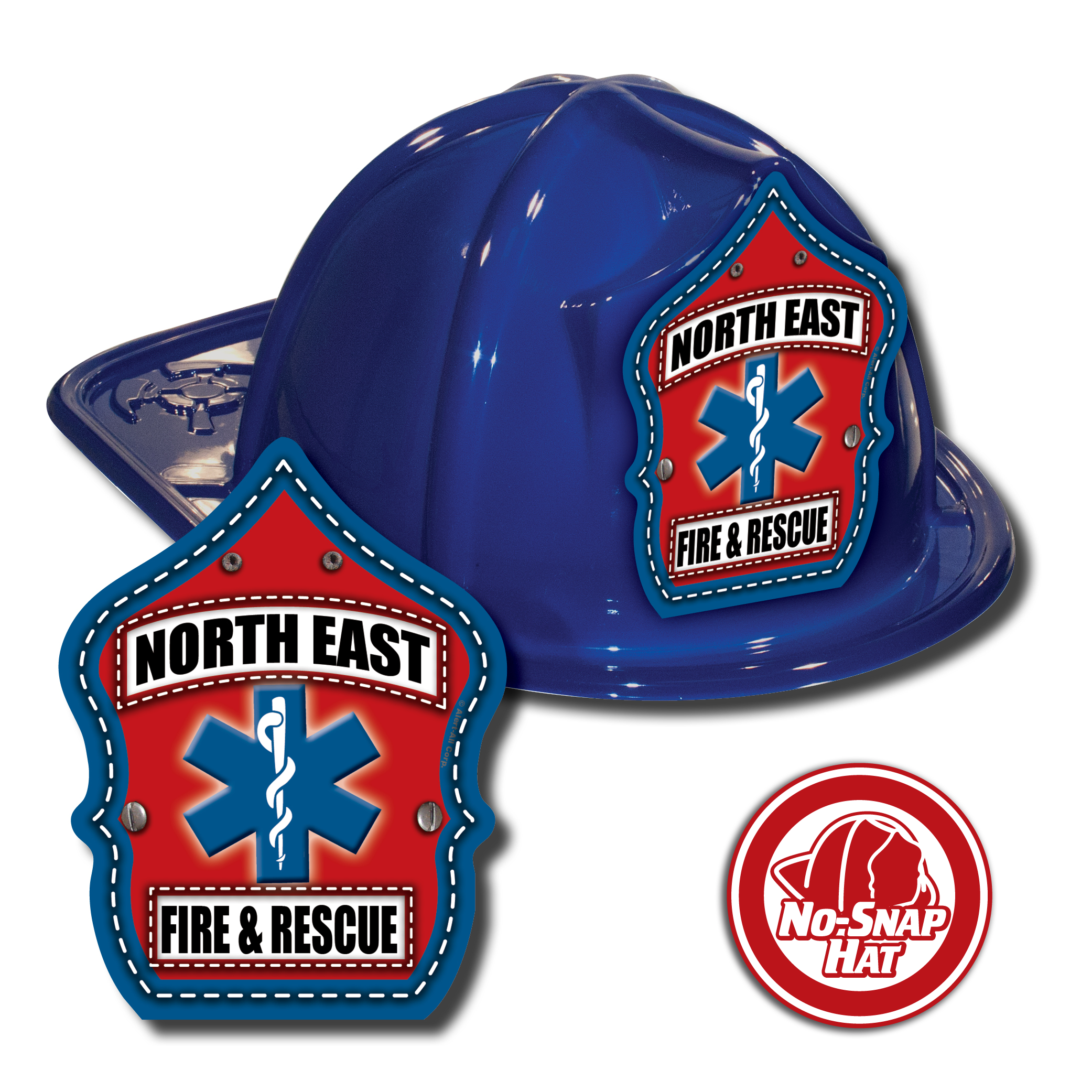 Custom Fire Hats - Blue - EMS Shield