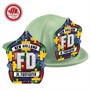 Custom Fire Hats - Glow in the Dark - Autism Awareness Puzzle Logo