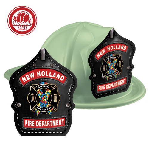 Custom Fire Hats - Glow in the Dark - Autism Awareness Ribbon Logo