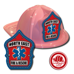 Custom Fire Hats - Pink EMS Shield