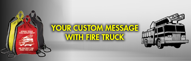 Custom Fire Truck Drawstring Backpacks