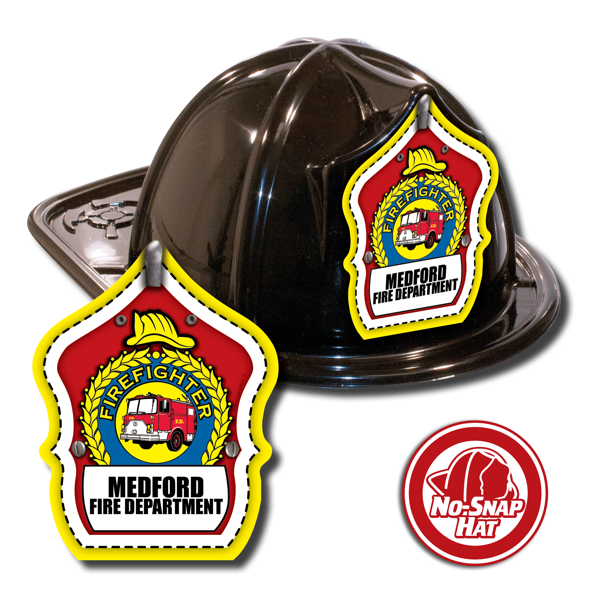 Custom Fire Truck Hats in Black