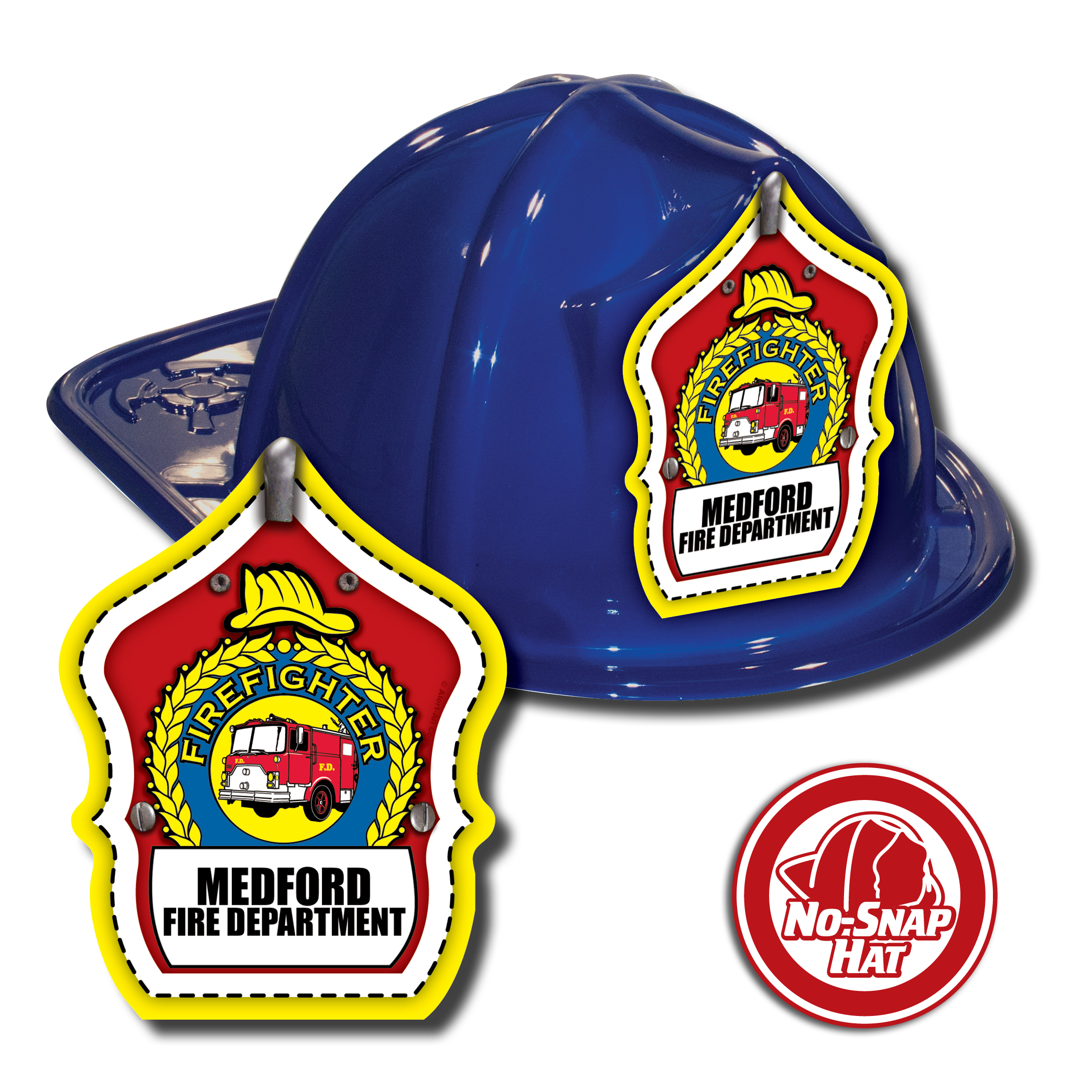 Custom Fire Truck Hats in Blue