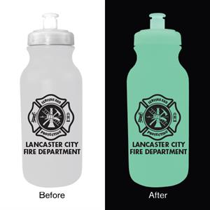 Custom Frosted 20oz Glow Bike Bottle - Malt. Cross