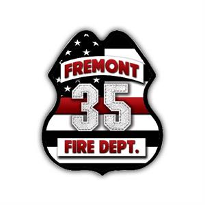 Custom Full Color Plastic Badge - Thin Red Line