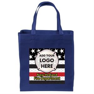 Custom Full-Color Tote Bag w/ Damond Plate Flag - Blue