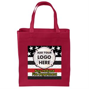 Custom Full-Color Tote Bag w/ Damond Plate Flag - Red