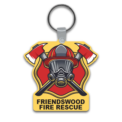 Custom Full Color Vinyl Key Tag - Axe & Mask Center