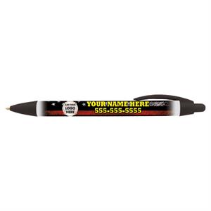 Custom Full Color Wide Body Pen - Red Line Flag