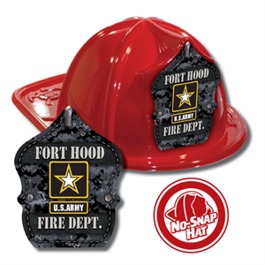 Custom Gray Army Logo in Red Fire Hat