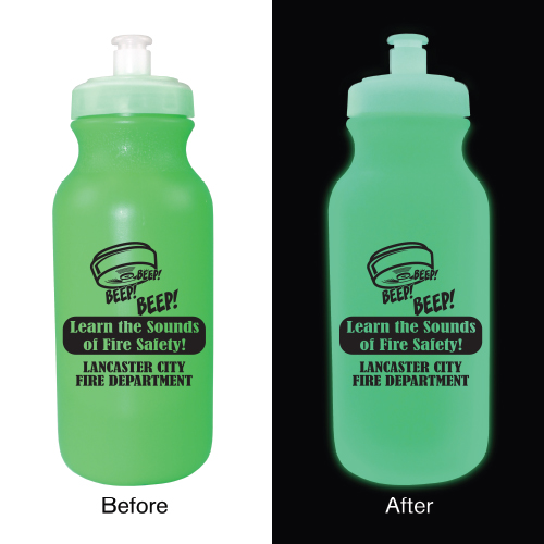 Custom Green 20oz Glow Bike Bottle - Theme 1