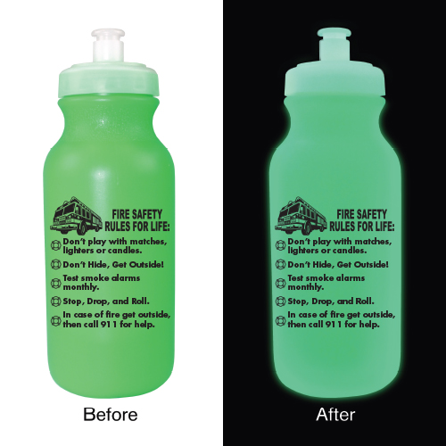Custom Green 20oz Glow Bike Bottle - Theme 2