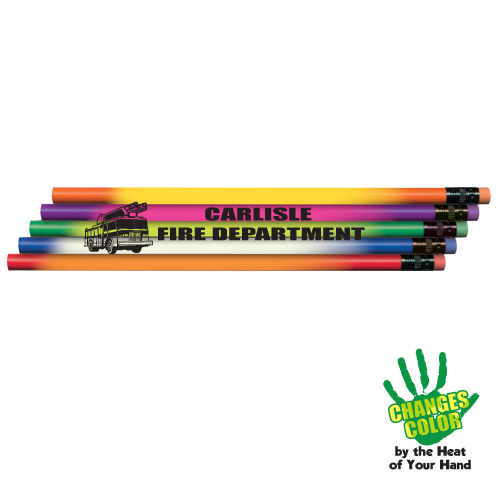 Custom Heat Changing Pencils w/ Fire Truck