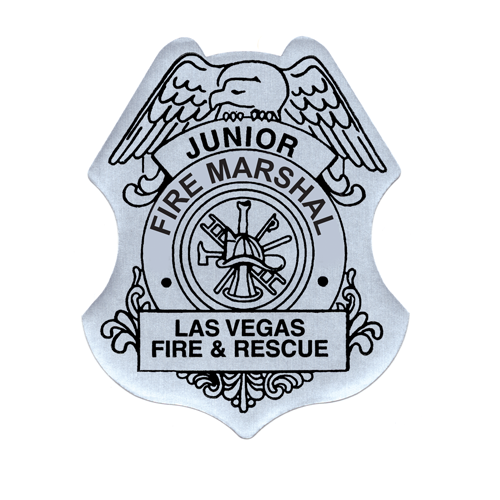 Custom Jr. Fire Marshal Stick-On Badge in Silver