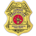 Custom Jr. Firefighter Stick-On Badge in Gold