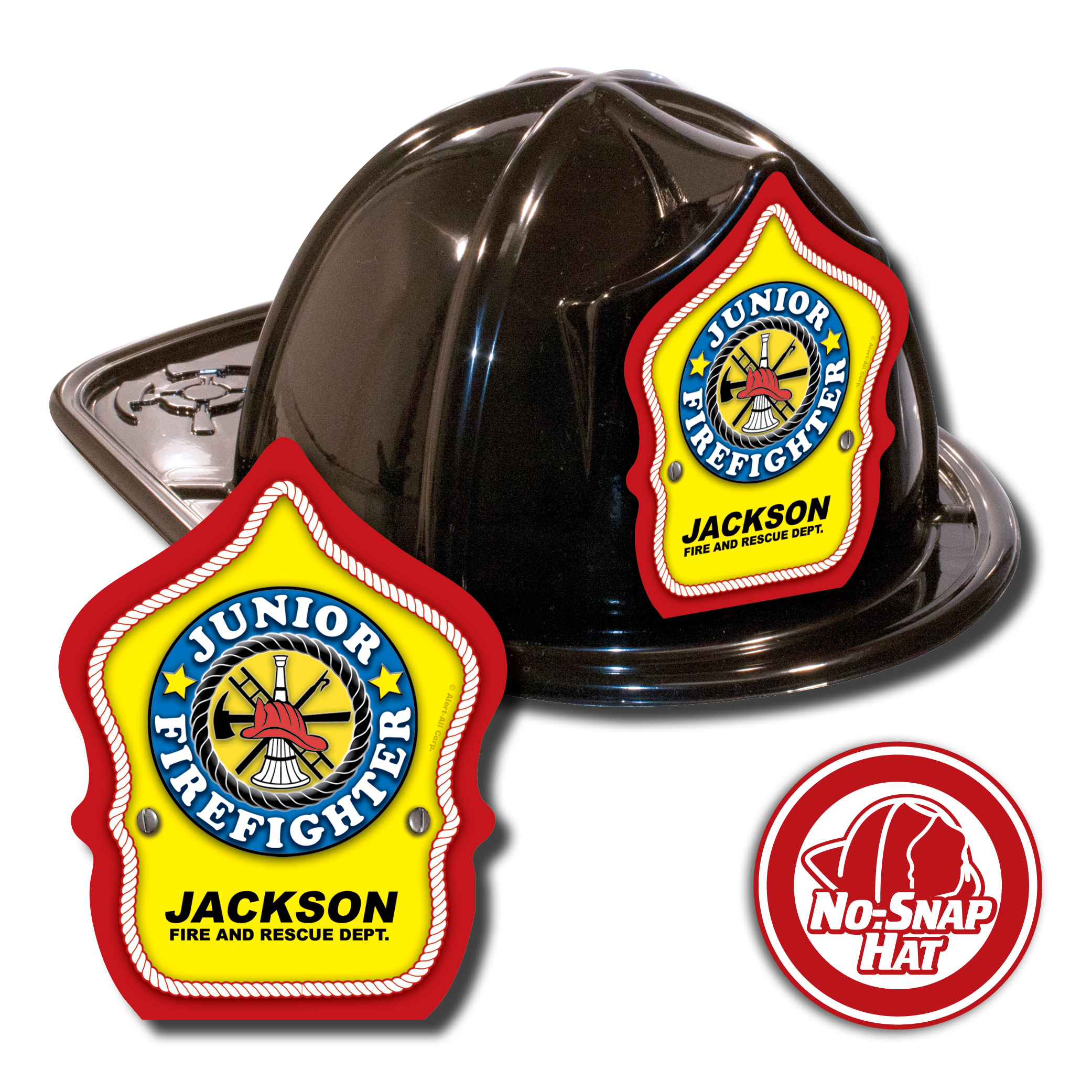 Custom Junior Firefighter Hats in Black