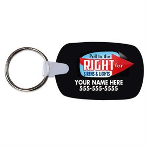 Custom Key Chain w/ Pull To The Right Design - Black
