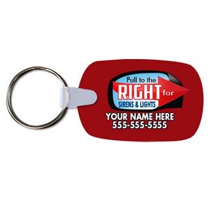 Custom Key Chain w/ Pull To The Right Design - Red