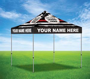 Custom Logo Full Color 10' x 10' Tent - Flag Thin Red Line