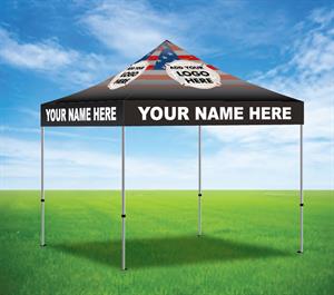 Custom Logo Full Color 10' x 10' Tent -  Flag