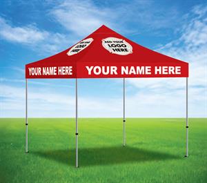 Custom Logo Full Color 10' x 10' Tent - Red